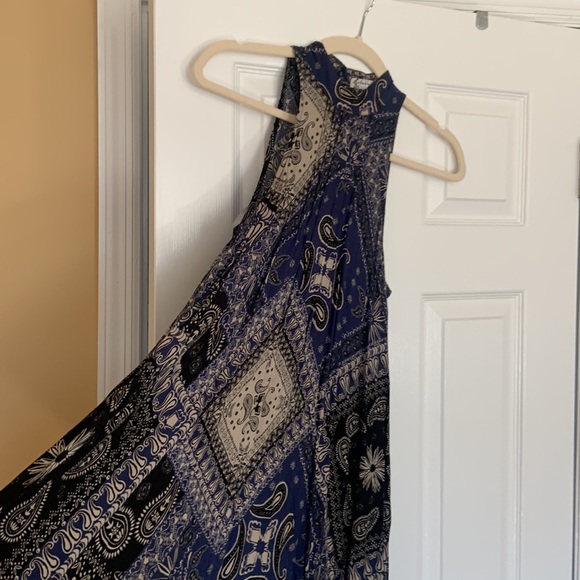 SALE Free People Slip Dress Blue Bandana Size XS - Picture 3 of 9
